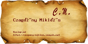 Czagány Miklós névjegykártya