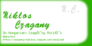 miklos czagany business card